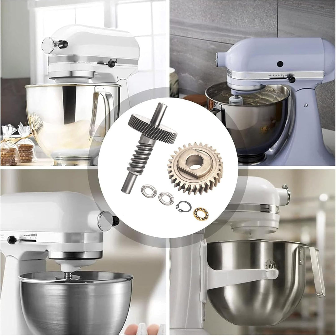 9709231 WP9709231 Schneckengetriebe & 9706529 W11086780 Getriebe-Set, kompatibel mit Whirlpool Stand