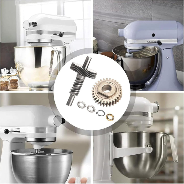 9709231 WP9709231 Schneckengetriebe & 9706529 W11086780 Getriebe-Set, kompatibel mit Whirlpool Stand