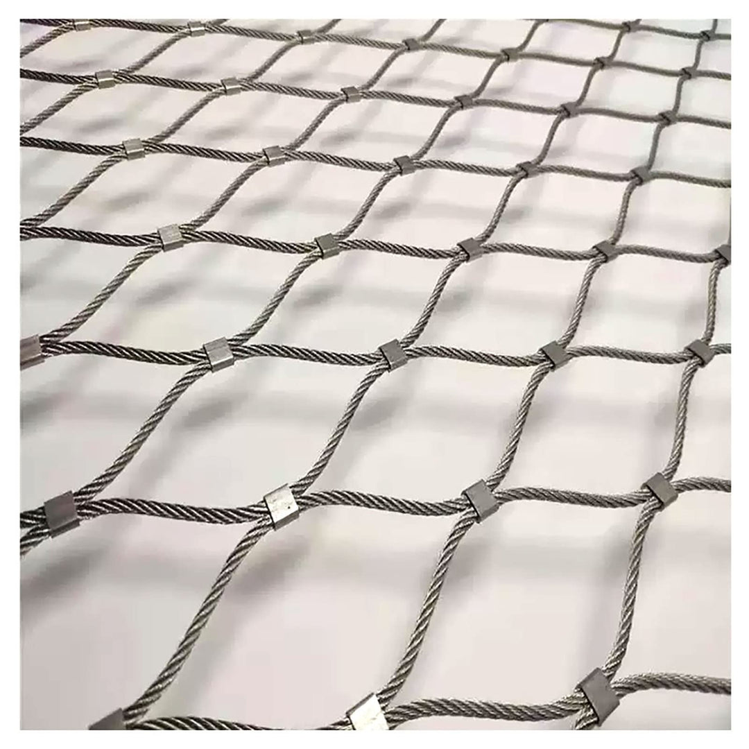 DTVEW 304 Edelstahl-Seilnetz, Multifunktionales Metallgeflecht, Maschendrahtzaun, Gartenzaun, Horizo