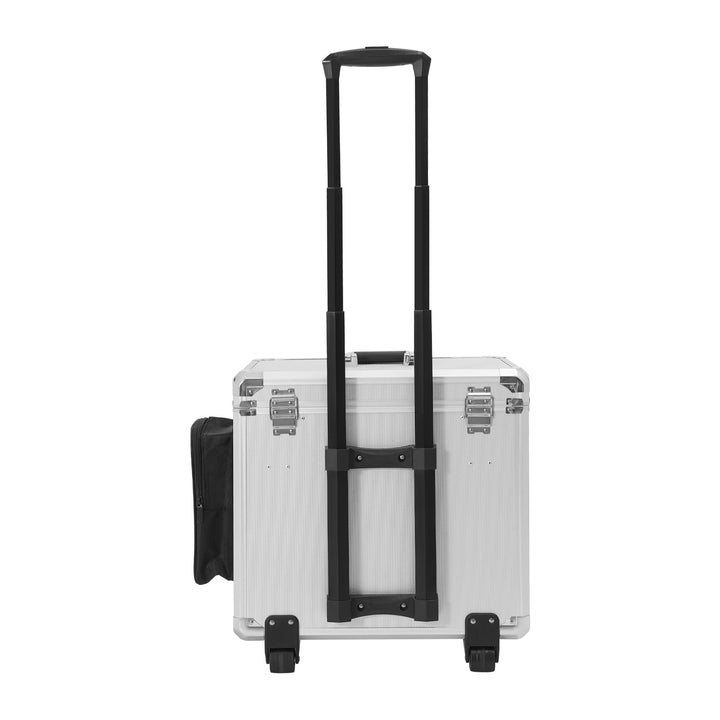 Kosmetik Trolley Koffer, tragbarer Fusspflege Werkzeugkoffer aus Metall mit Rollen mehrfach untertei
