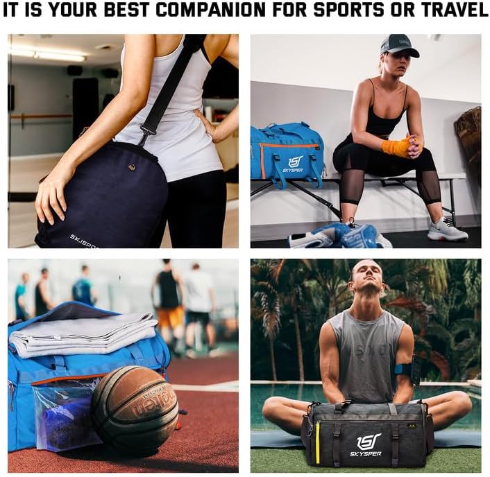 SKYSPER Sporttasche für Damen und Herren mit Schuhfach & Nassfach,Kleine Reisetasche Duffle Bag für