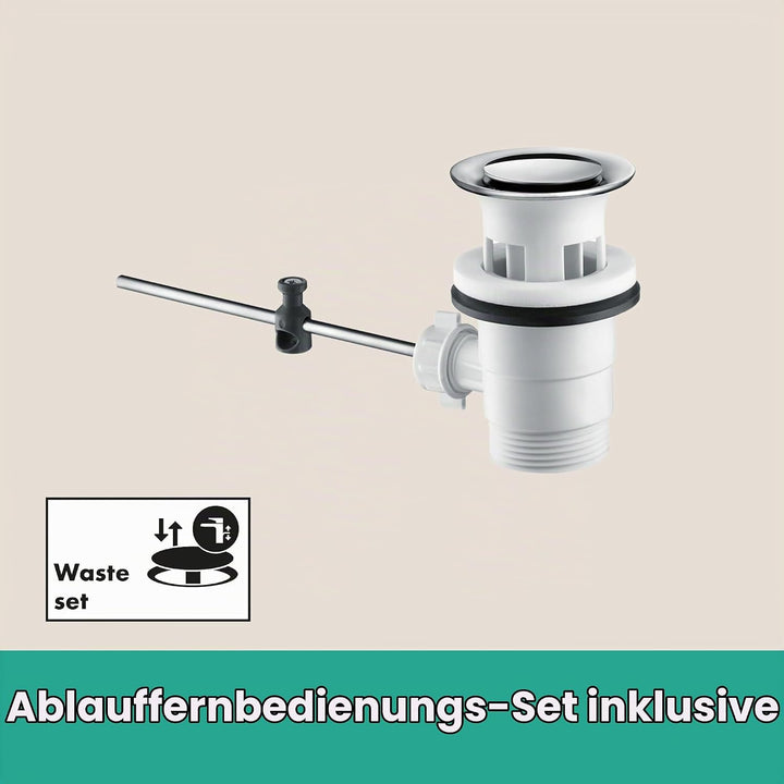hansgrohe Waschtischarmatur Logis, Wasserhahn Bad mit Auslauf Höhe 240 mm, mit Zugstange, Badarmatur