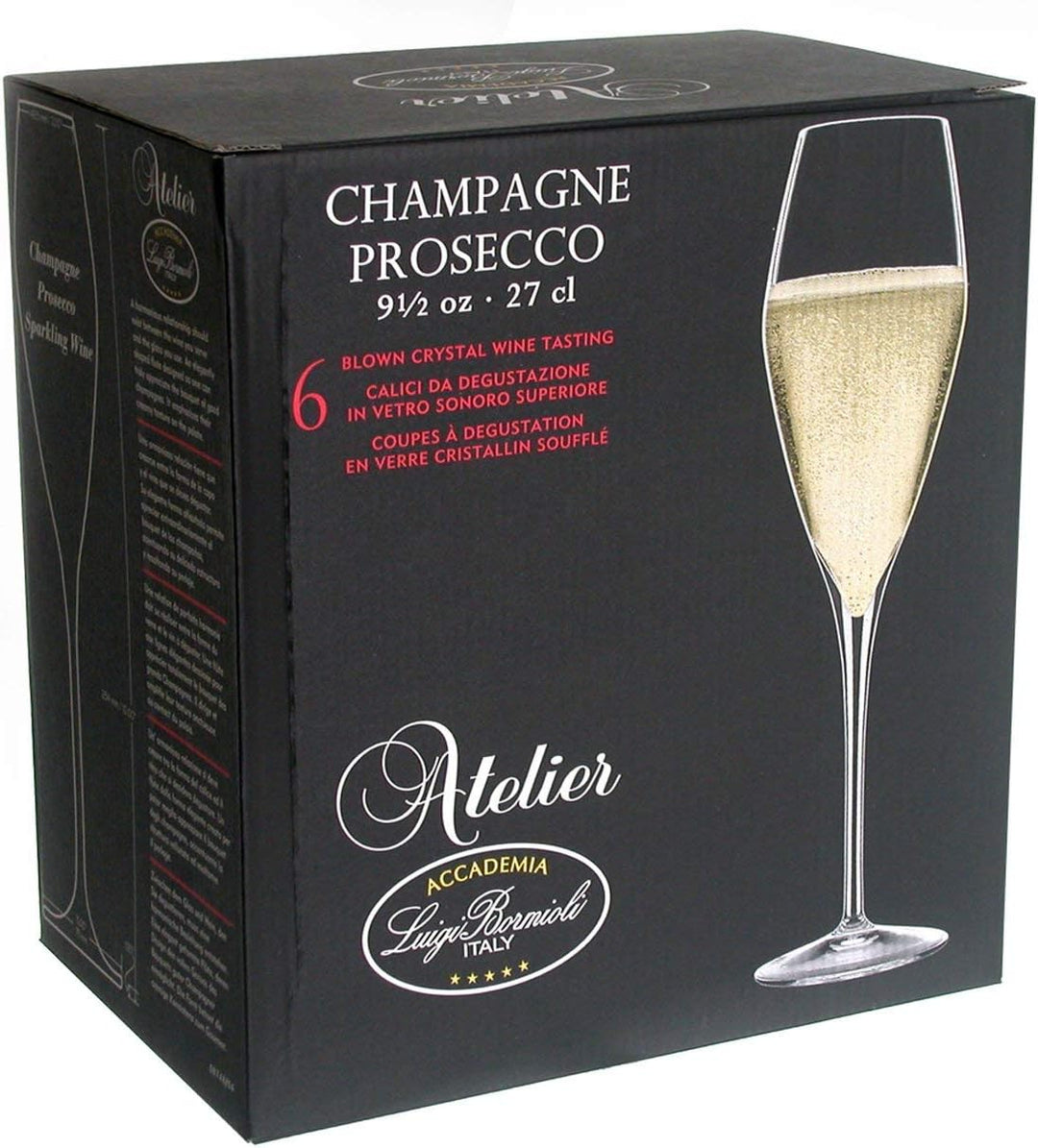 Bormioli Luigi Atelier Set Prosecco-Kelche, Schallglas, Transparent, 27 cl, 6 Stück