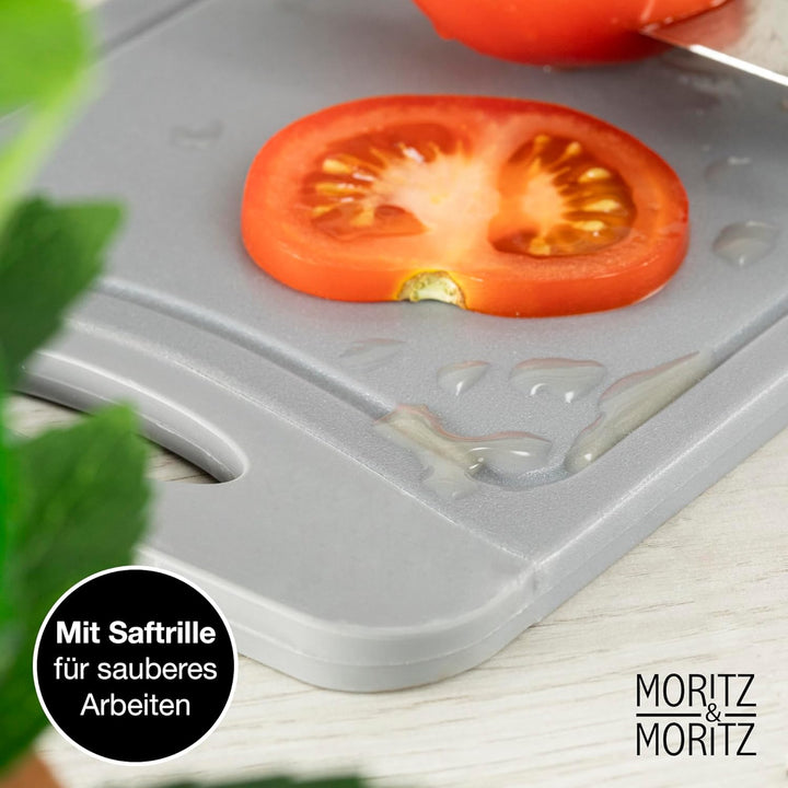 Moritz & Moritz 6x Frühstücksbrettchen Kunststoff Set - 14x25cm - Schwarz - Schneidebrett Kunststoff