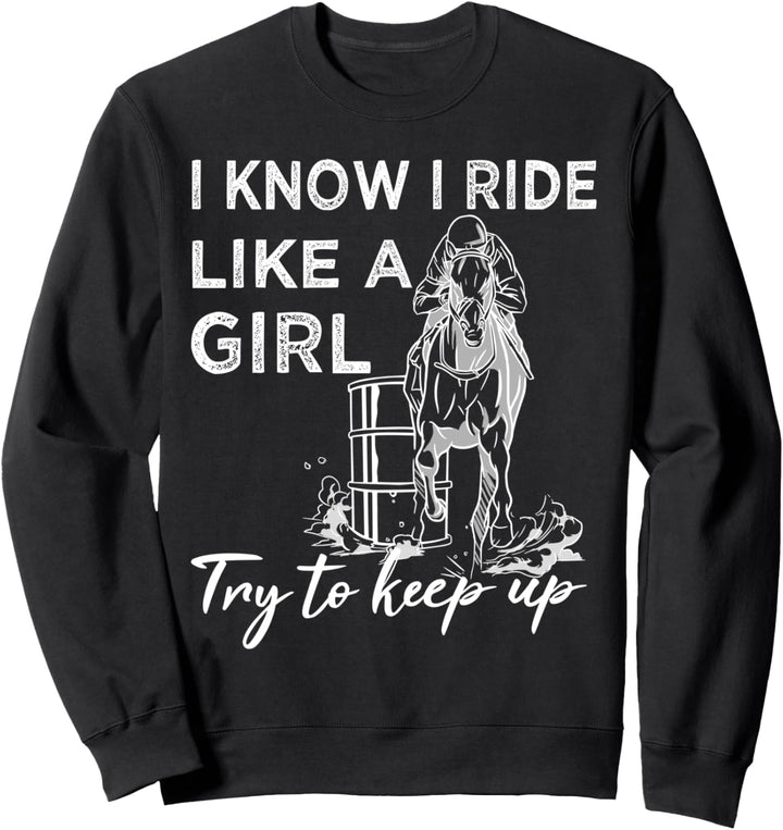 Niedliches Design für Barrel Racing Pferd Rodeo Cowgirl Western Sweatshirt
