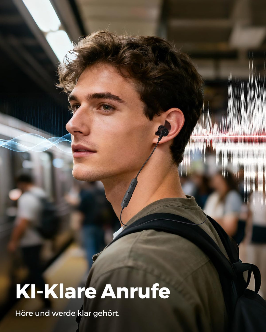 truefree HD-100 In Ear Kopfhörer, Bluetooth 6.0 Kopfhörer, Magnetische Nackenbügel Sportkopfhörer, S