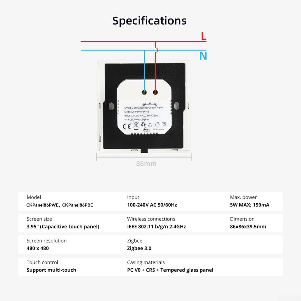 Smart Home Control Panel, Smart Scene Wandschalter, Smart Life integriertes Bedienfeld unterstützt b