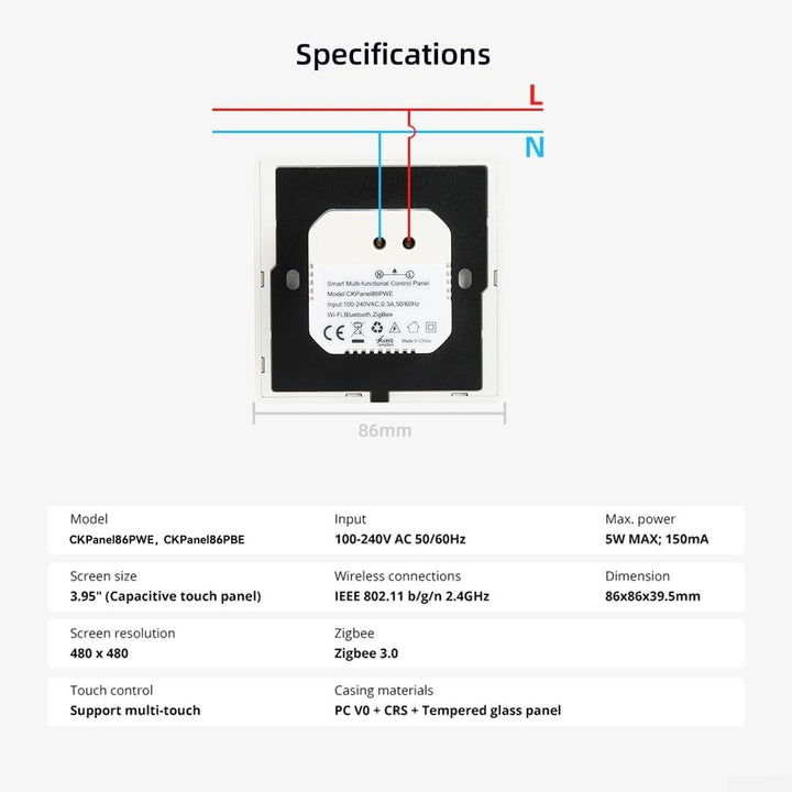 Smart Home Control Panel, Smart Scene Wandschalter, Smart Life integriertes Bedienfeld unterstützt b