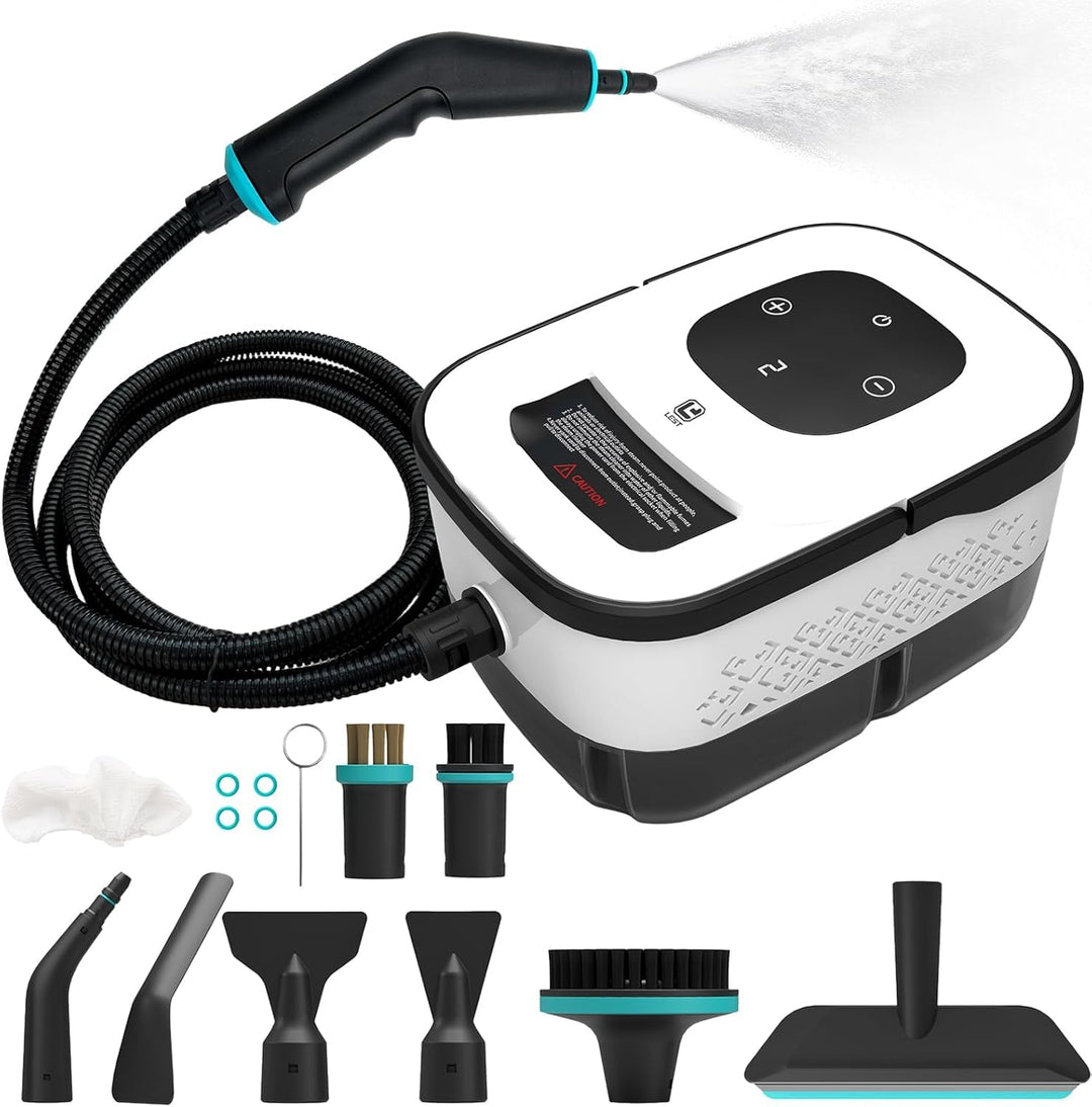 Dampfreiniger Handgerät, 6-Gang Steam Cleaner mit Grossem Tank & 10 Zubehör, 10s Schnellheizungs Han