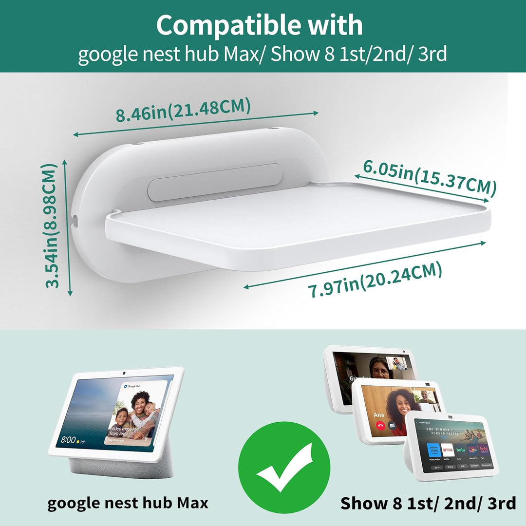 HomeMount Halterung – Wandhalterung für Regal, kompatibel mit Google Nest Hub/Nest Hub (2. Generatio