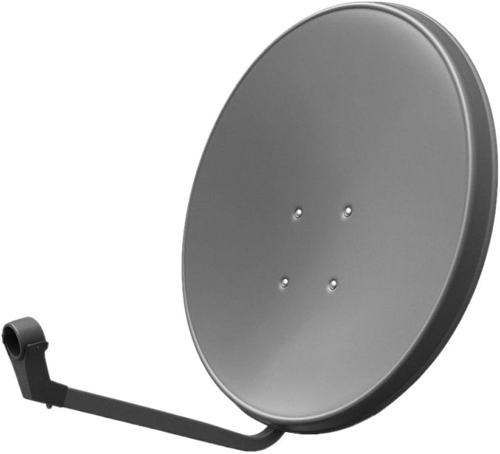 60 cm HD Sat Anlage Twin LNB + Satfinder + 2 F-Stecker Digital 2 Teilnehmer Antenne grau UHD 4K, + S