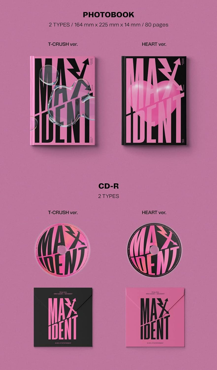 Dreamus STRAY KIDS - MAXIDENT Standard Edition CD+Pre-Order Benefit (T-CRUSH ver.), JYPK1467