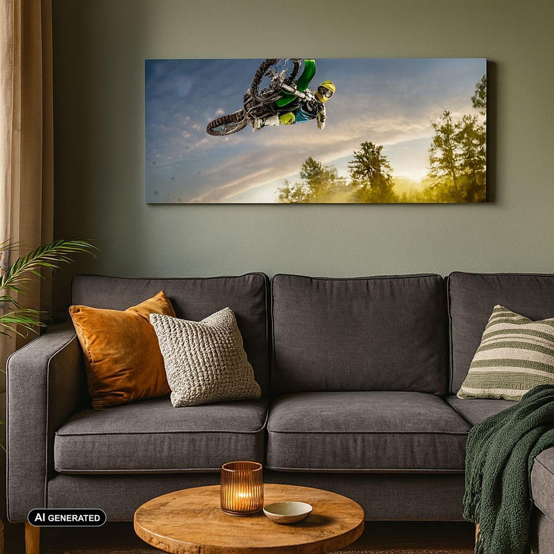 Wandbilder Dekoration Wohnzimmer Motorrad Extrem Spass Wettbewerbe Panorama Bilder auf Leinwand 120x