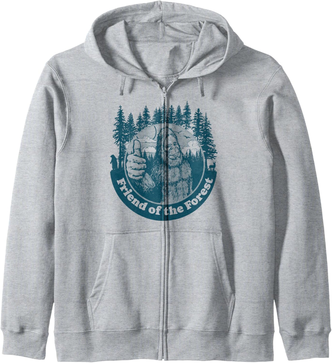 Friend of the Forest Funny Bigfoot Nature Thumbs Up Tree 80s Kapuzenjacke