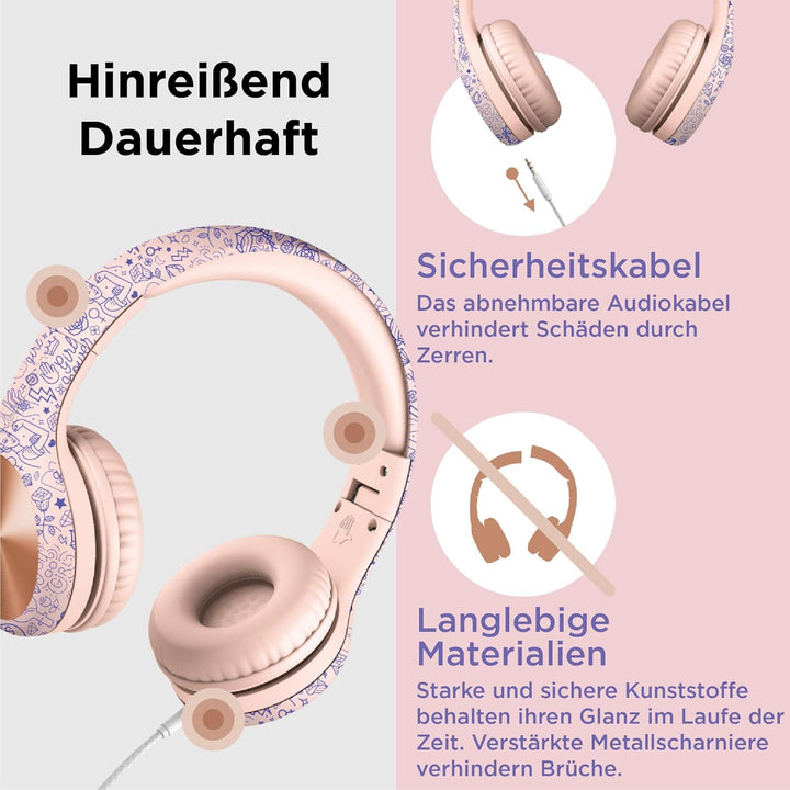 LilGadgets Connect+ Pro-Kopfhörer für Mädchen – für den Komfort von Kindern entwickelt, faltbares Ov