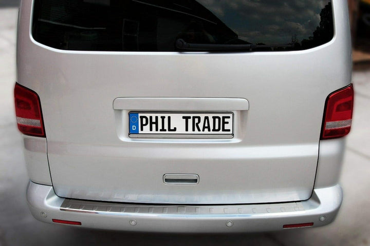 Ladekantenschutz Edelstahl CHROM kompatibel für VW T5 | VW T6 | ab 2003 |130CM | mit Abkantung | pre