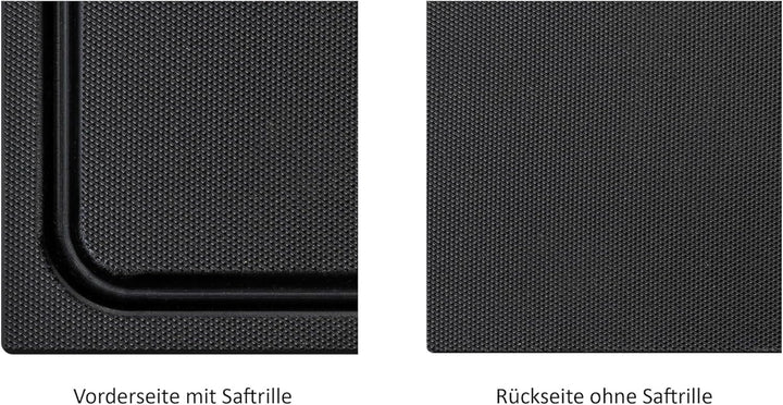 stabiles Schneidebrett Kunststoff | Schwarz, 60x40x2 cm | Spülmaschinenfest, EXTRA dick, messerschon