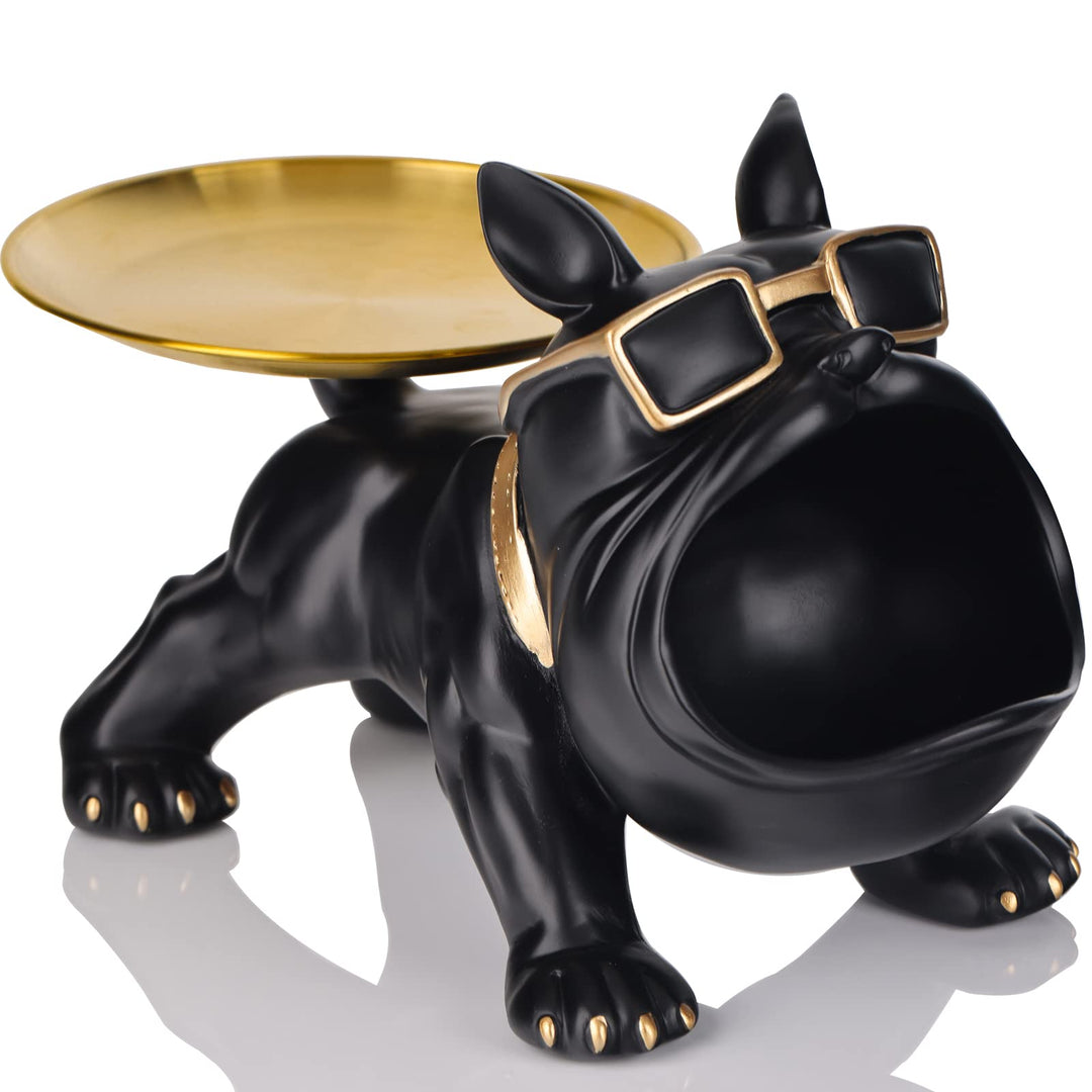 Französische Bulldogge,Moderne Dekoration aus Kunstharz,Bulldoggen-Tablett,Schlüsselhalter,Süssigkei
