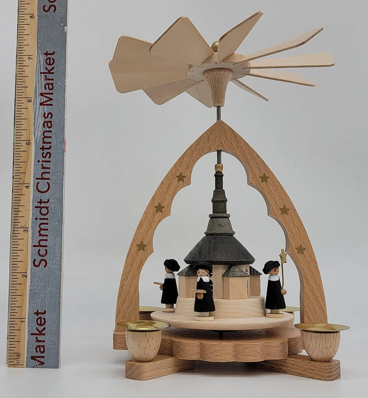 Richard Glässer Seiffen Weihnachtspyramide, Natur, 18 cm hoch