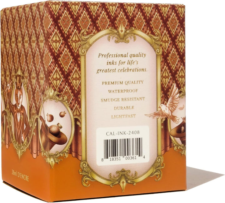 Ferris Wheel Press, Calligraphy Ink, Vivid deep amber with gold shimmer, 28ml Vivid deep amber with