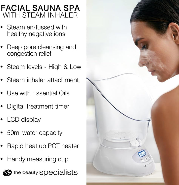 Rio Beauty Gesichtssauna Spa mit Dampf-Inhalator FSTE2 Weiss