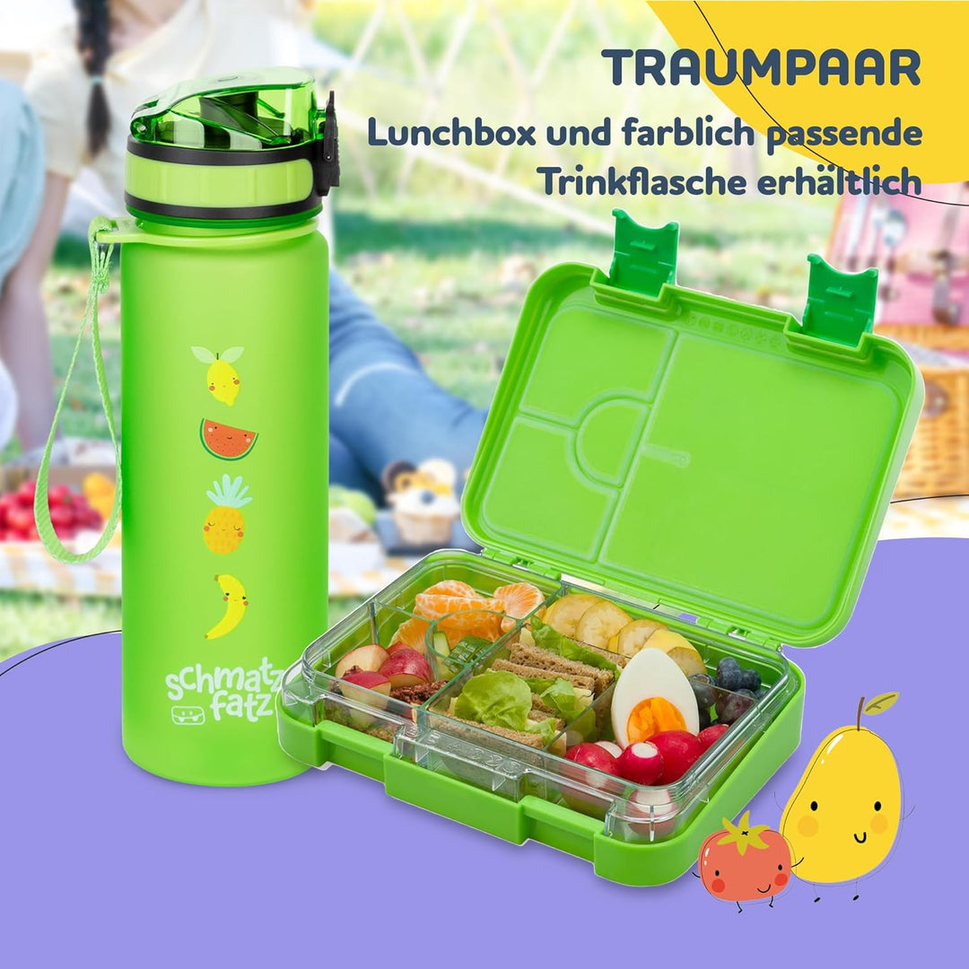 schmatzfatz Lunchbox für Kinder, Lunchbox, Bento-Box, bunt, Brotdose für Kinder, BPA-frei, wasserdic