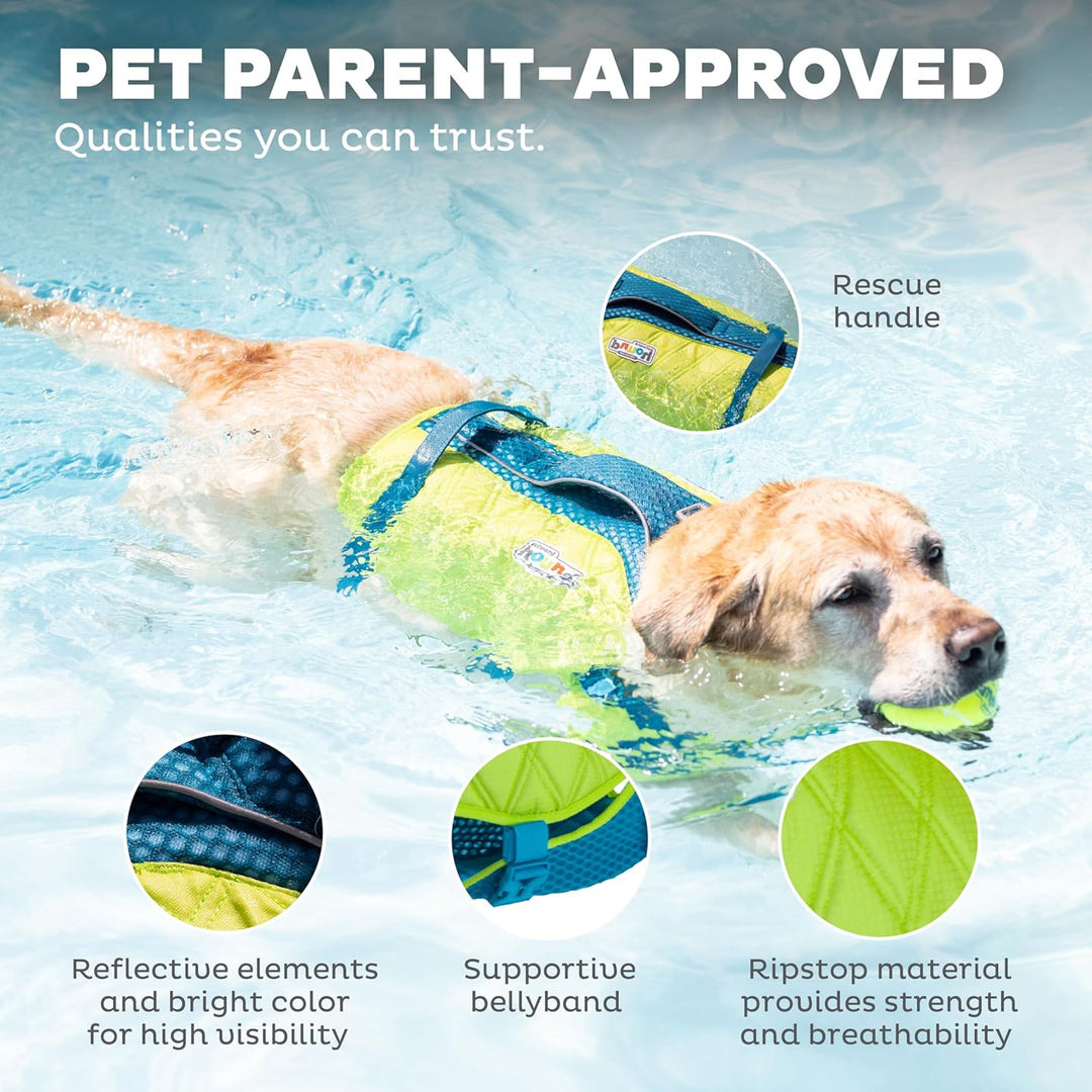 Outward Hound Standley Sport Green Performance Schwimmweste für Hunde, Grösse S Grün Small (Chest Gi