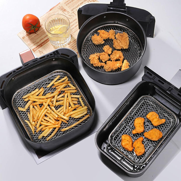 Heissluftfritteuse Zubehör, 3x stapelbare 304 Edelstahl Airfryer Racks | Kompatibel mit AF300EU/AF40