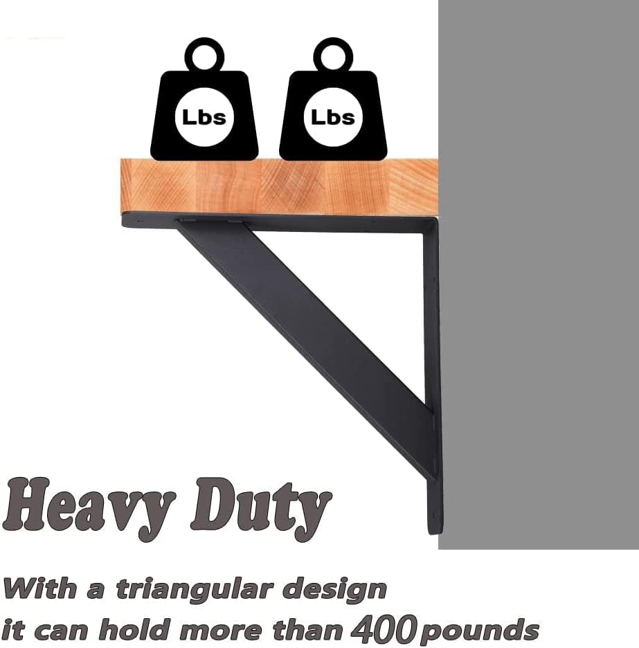 VANROUG Countertop Support Brackets,10”x10"x2"Heavy Duty Shelf Brackets,Wall Mounted Solid Shelf Bra