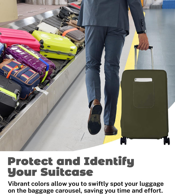 Morbuy Elastisch Kofferschutzhülle, Gross Kofferhülle Grün mit Reissverschluss, Suitcase Luggage Cov