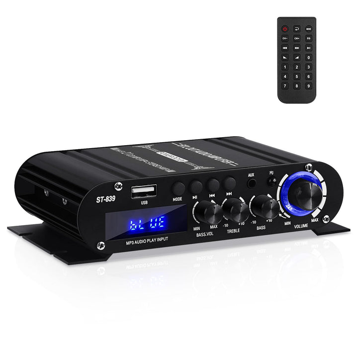 HiFi-Verstärker ST-839 Bluetooth5.0 Stereo-Audioverstärker Receivers 2.1 Kanäle 25WX2+40W Max. 100W