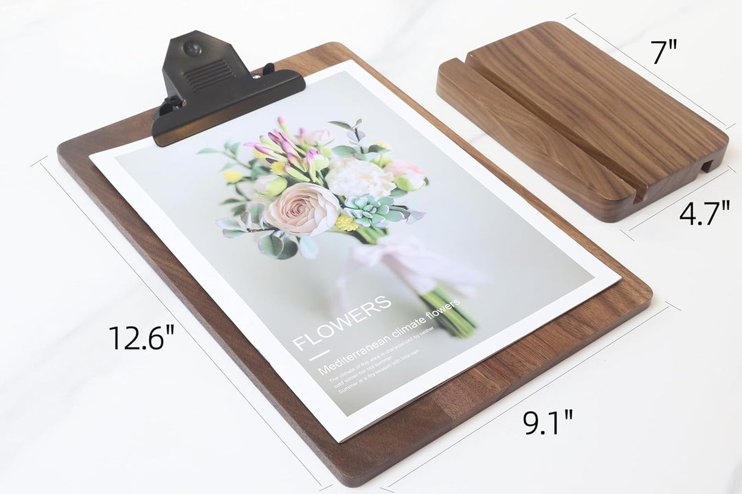 Klemmbrett aus massivem Hartholz mit Ständer, Menühalter aus Holz für Restaurants, Tischständer, Qui