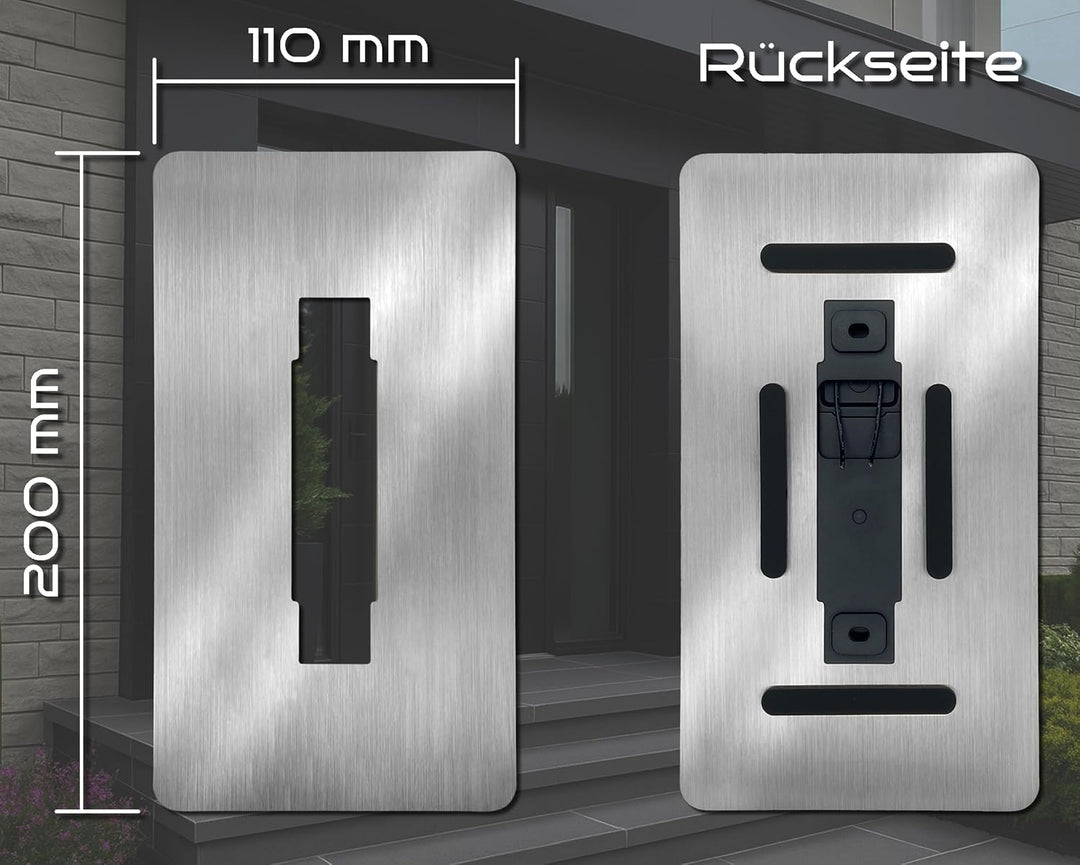 Baron Design | Edelstahl Blende | Zubehör für Eufy Videotürklingel/Video Doorbell | E340, 2K HD, S33