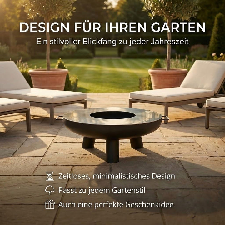Feuerplatte Plancha Feuerring aus Edelstahl 4mm, Grillplatte passend für Feuertonne 100 cm (Lieferun