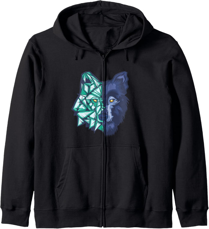 Awesome Wolf im Freien Geschenk geometrische Wölfe Kapuzenjacke