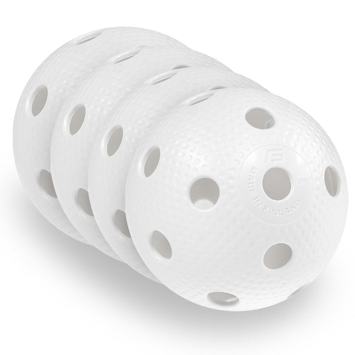 Fat Pipe Floorball & Unihockey Ball 4er Set Wettkampfball + Trainingsball mit IFF Zertifikat für gep