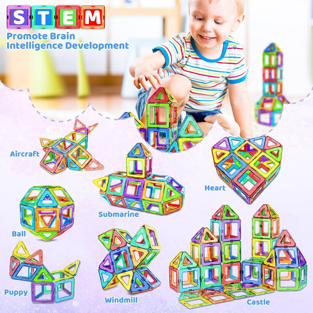 COOLJOY Magnetische Bausteine| 40 Teile Magnetbausteine Magnete Kinder | Magnetspielzeug Tiles | Mag