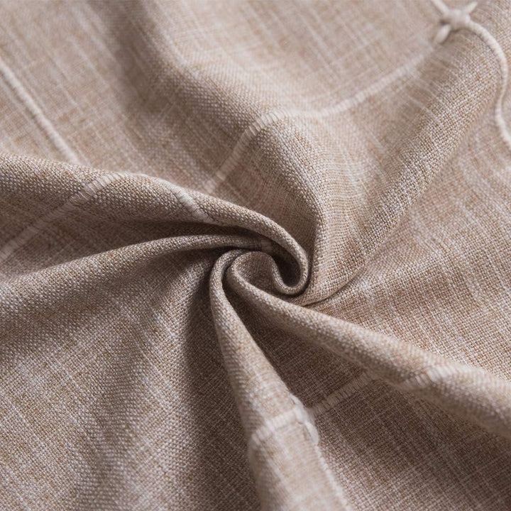 Plenmor Baumwoll-Leinen Tischdecke für Quadrat Tische solide Gitter-Stickerei Tischbedeckung für Küc