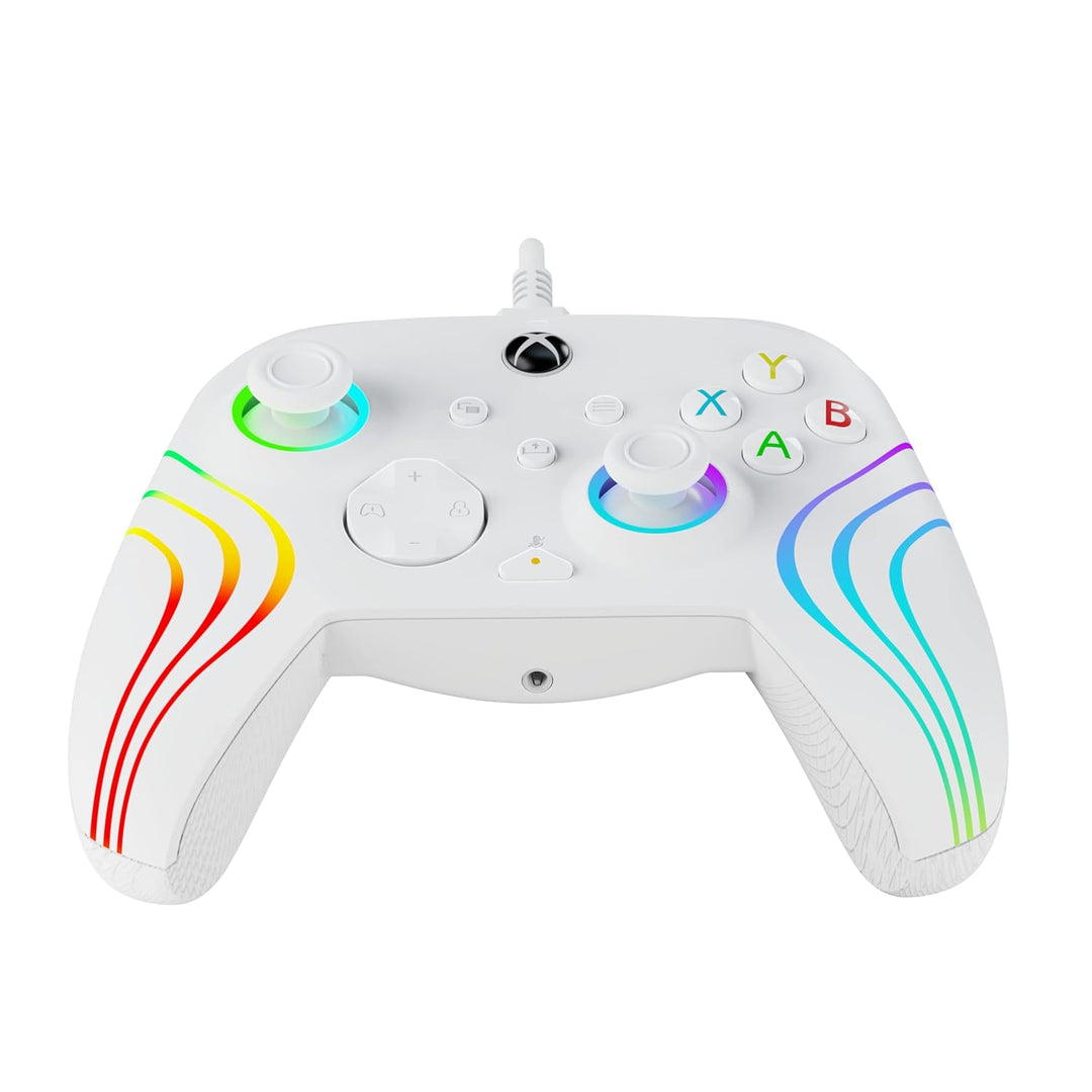 PDP AFTERGLOW XBX WAVE WIRED Controller weiss for Xbox Series X|S, Xbox One, Officially Licensed, We