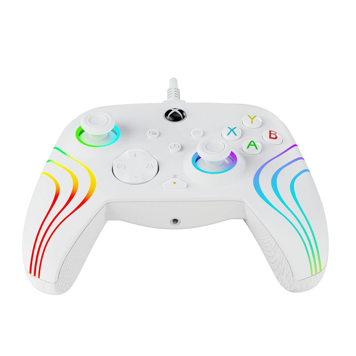 PDP AFTERGLOW XBX WAVE WIRED Controller weiss for Xbox Series X|S, Xbox One, Officially Licensed, We