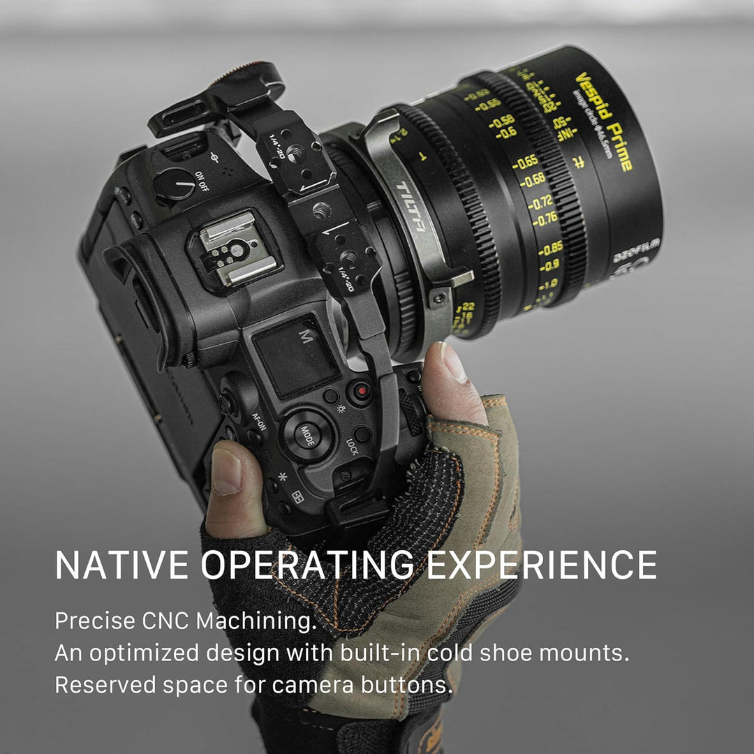 Tilta Kamerakäfig kompatibel mit Canon R5/R6 Kit A V2, mit Schnellverschluss-Griff, Schwarz TA-T22-A