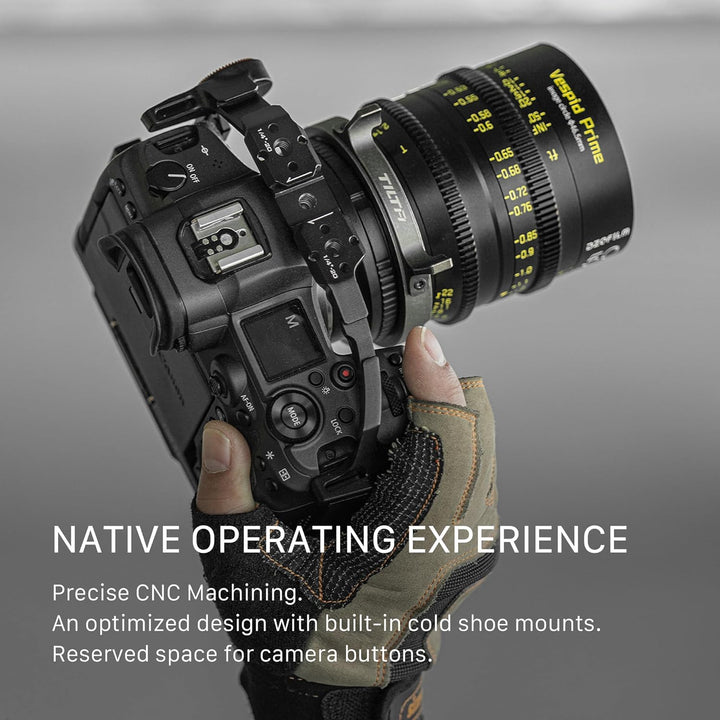 Tilta Kamerakäfig kompatibel mit Canon R5/R6 Kit A V2, mit Schnellverschluss-Griff, Schwarz TA-T22-A