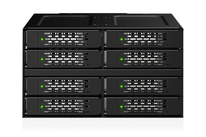 ICY DOCK 8-Bay Wechselrahmen für 8X PCIe 5.0 U.2 / U.3 NVMe SSD (bis 15mm) zu 4X MCIO 8i-Anschluss (