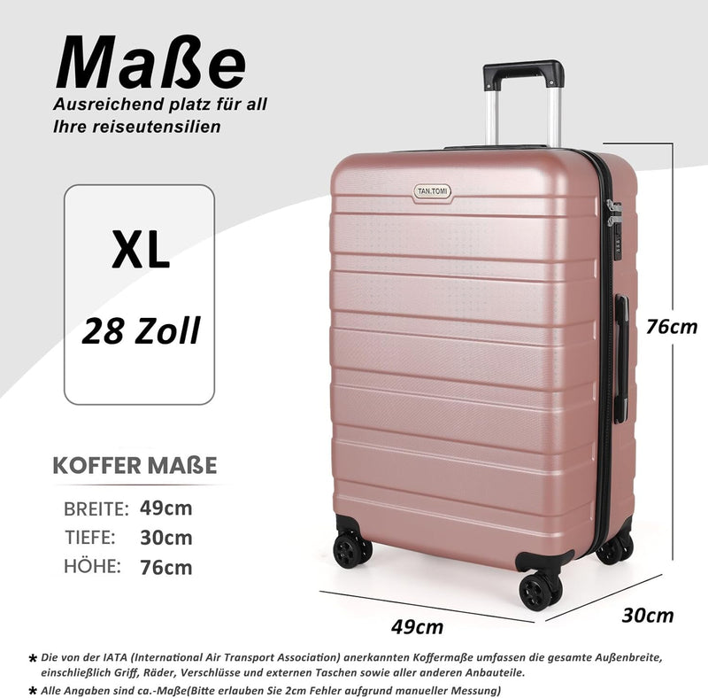 TAN.TOMI Koffer, Hartschalenkoffer, Koffer & Trolleys, Rollkoffer Reisekoffer Handgepäck, Suitcase K