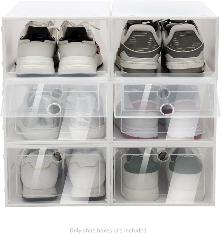 Schuhe Box Set 20Pcs Plastik Schuhkarton Stapelbar Schuh Organizer Aufbewahrungsboxen mit Transparen
