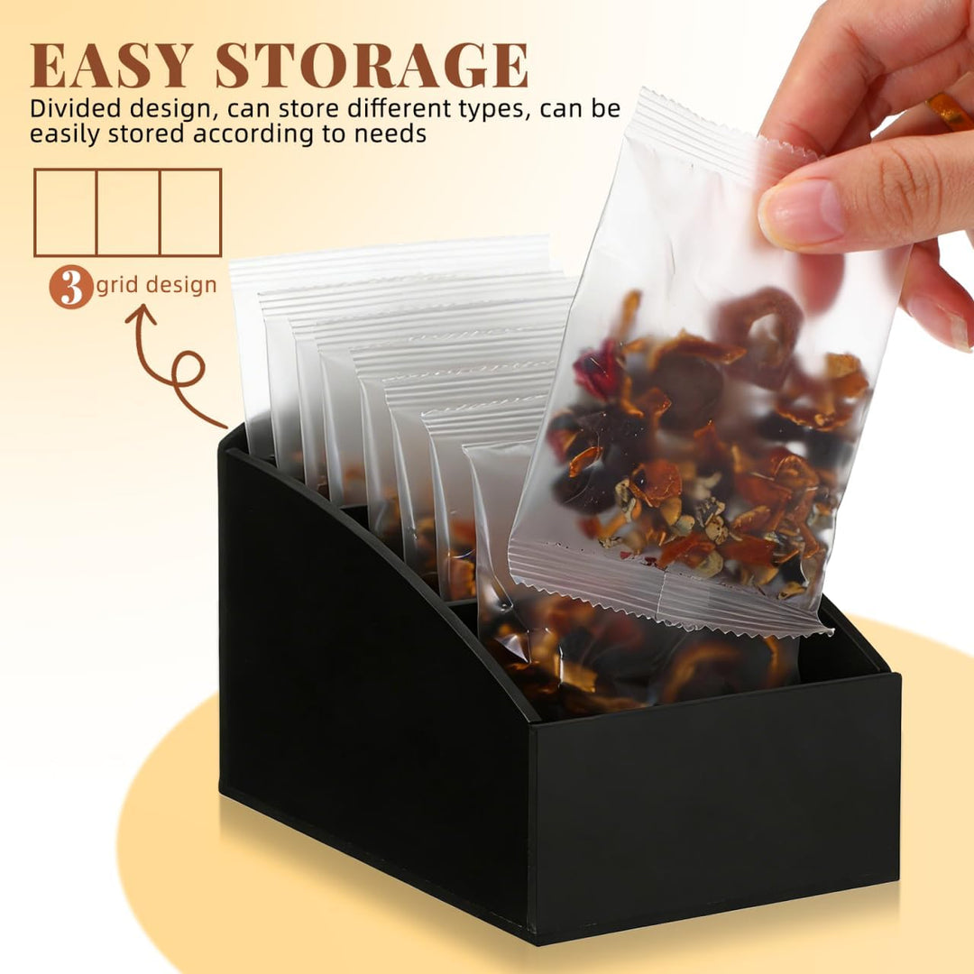 Baluue 2 Stück Kompakter Kaffee Organizer mit Separatem Fächersystem für Teebeutel Zuckertüten und G