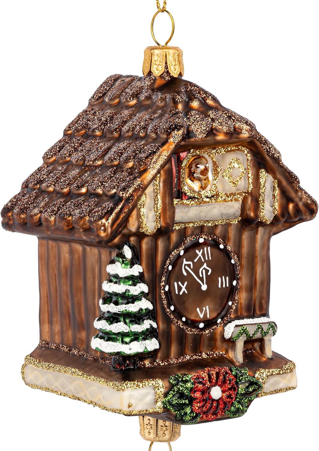 SIKORA Kuckucksuhr besondere Weihnachtskugel Glas Christbaumschmuck Deko Figur Weihnachten Anhänger