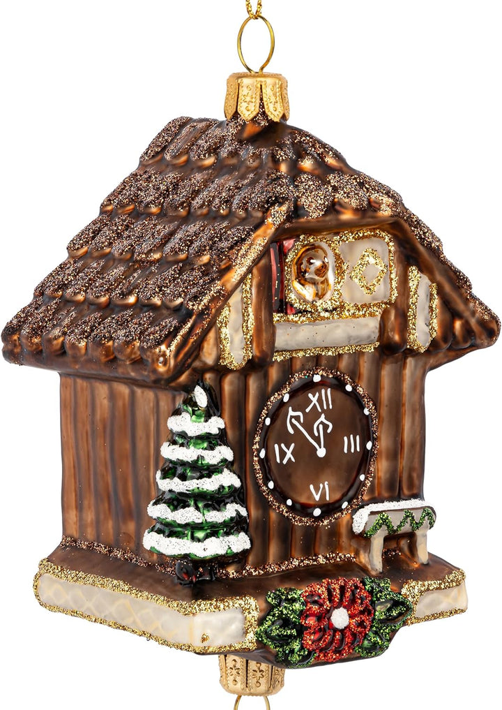 SIKORA Kuckucksuhr besondere Weihnachtskugel Glas Christbaumschmuck Deko Figur Weihnachten Anhänger
