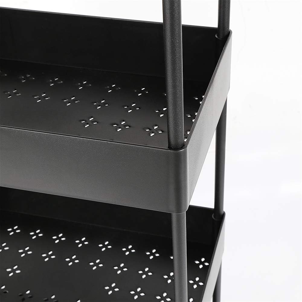 Wefun 4 Schichten Nischenregal Aufbewahrung Badregal Ordnungswagen mit Rollen zum Küche Wohnzimmer S