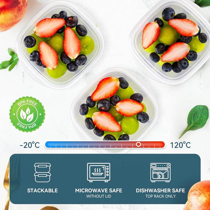 EFISH 9PCS Rechteck Kunststoff Portion Box Sets mit Deckel.Food Aufbewahrungsbox, Behälter Sets, Leb